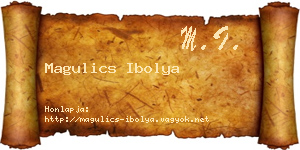Magulics Ibolya névjegykártya